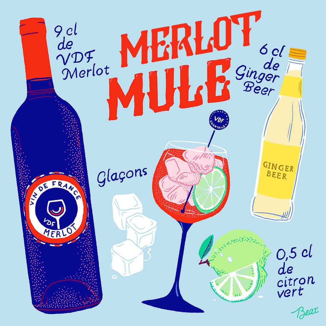 recette cocktail vin de france - Merlot Mule