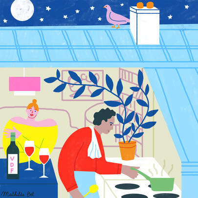 Scène de nuit Vin De France par Mathilde Bel