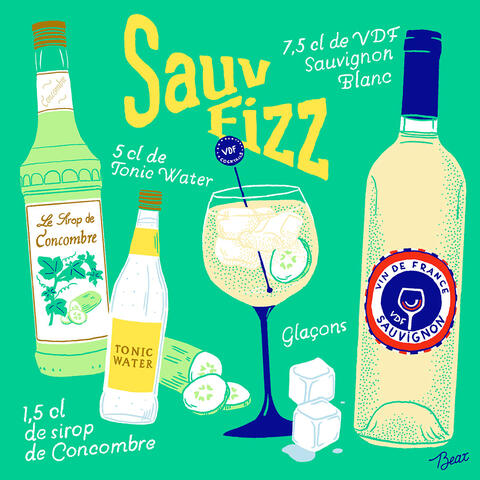 recette cocktail vin de france - Sauv Fizz